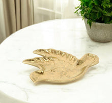 Load image into Gallery viewer, 7" Cast Iron Dove Handmade Trinket Tray - Gold
