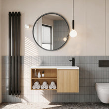 Load image into Gallery viewer, L-Shaped Wall Mounte Floating Bathroom Vanity With Integrated Sink

