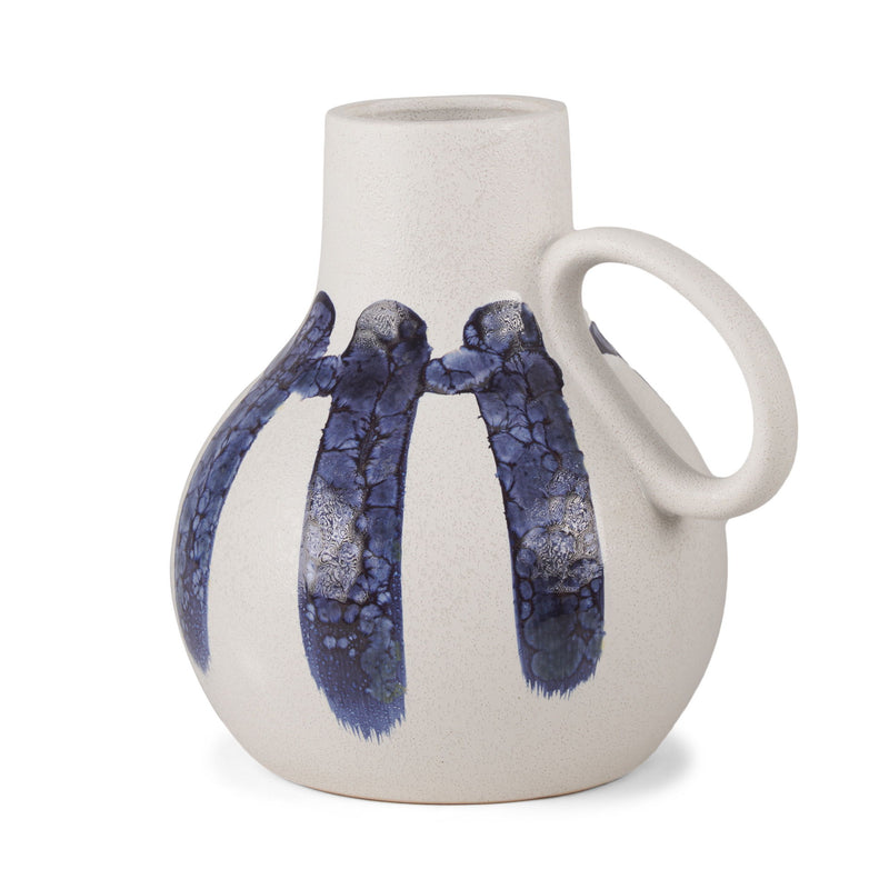 Abstract Amphora Jug Vase - White / Blue