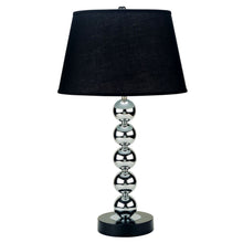 Load image into Gallery viewer, Bauble Table Lamp With Black Shade - Silver
