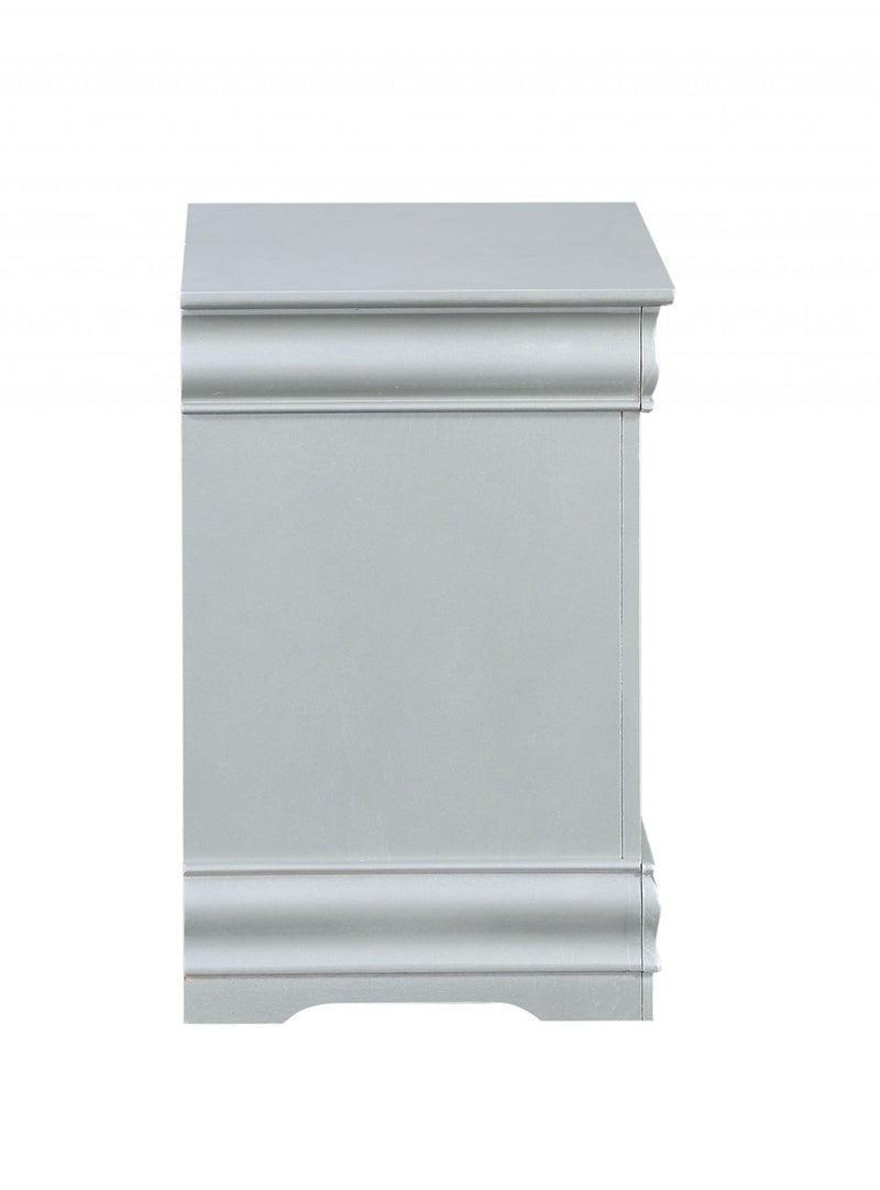 24" Two Drawers Nightstand - Platinum