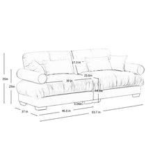 Load image into Gallery viewer, Modern Oversize Sofa With Cloud Like Comfort, Featuring Waist And Throw Pillows
