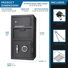 Load image into Gallery viewer, Large Locker Depository Safe With Digital Keypad 0 72 0 78 Cubic Ft - Black
