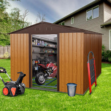 Load image into Gallery viewer, Outdoor Metal Storage Shed With Floor Base

