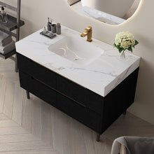 Load image into Gallery viewer, Bathroom Vanity With Undermount Sink, 4 Drawers Storage, Free Standing / Wall Mounted - Black / White

