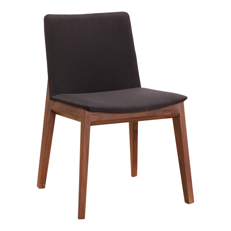 Upholstery Solid Wood Dining Room Side Chairs (Set of 2) - Black / Walnut