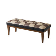 Load image into Gallery viewer, Checkered Bench For Entryway - Black / Brown / Cream
