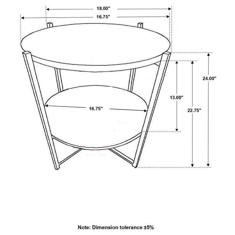 Accent Table With X-Frame And Bottom Shelf - Brown