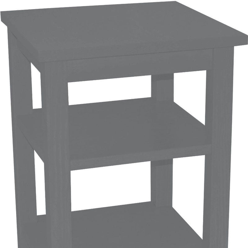 28" Traditional Solid Wood Nightstand - Gray