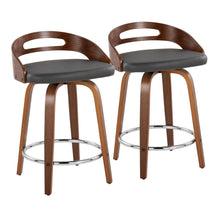 Load image into Gallery viewer, Cassis - Mid Century Modern Fixed Height Counter Stool With Swivel With Round Footrest (Set of 2)
