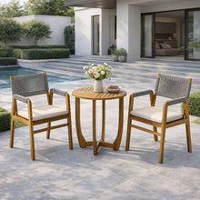 Load image into Gallery viewer, Outdoor 3 Piece Dining Set With Cushion - Gray / Teak
