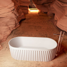Load image into Gallery viewer, 67" Freestanding Solid Surface Bathtub, Luxury Engineered Stone Resin Freestanding Soaking Bathtub With Overflow And Pop-Up Drain Cupc Certified 23S13-67 - Matte White
