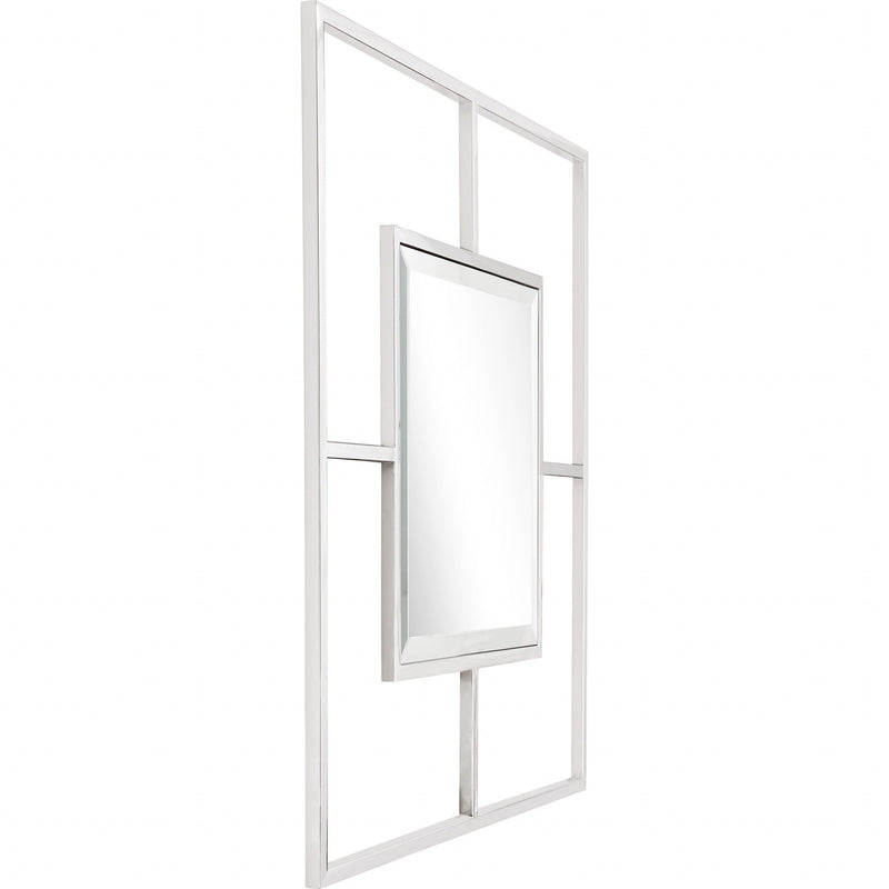 32" Square Metal Framed Accent Mirror - Silver