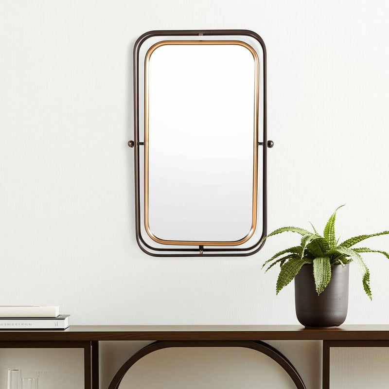 28" Metal Tilting Accent Mirror - Gold / Black