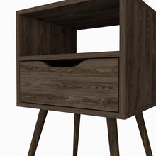 Load image into Gallery viewer, 25" One Drawer Faux Wood Nightstand - Brown
