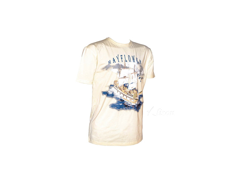 Fabric Hand Painted Model Boat - Beige / Blue