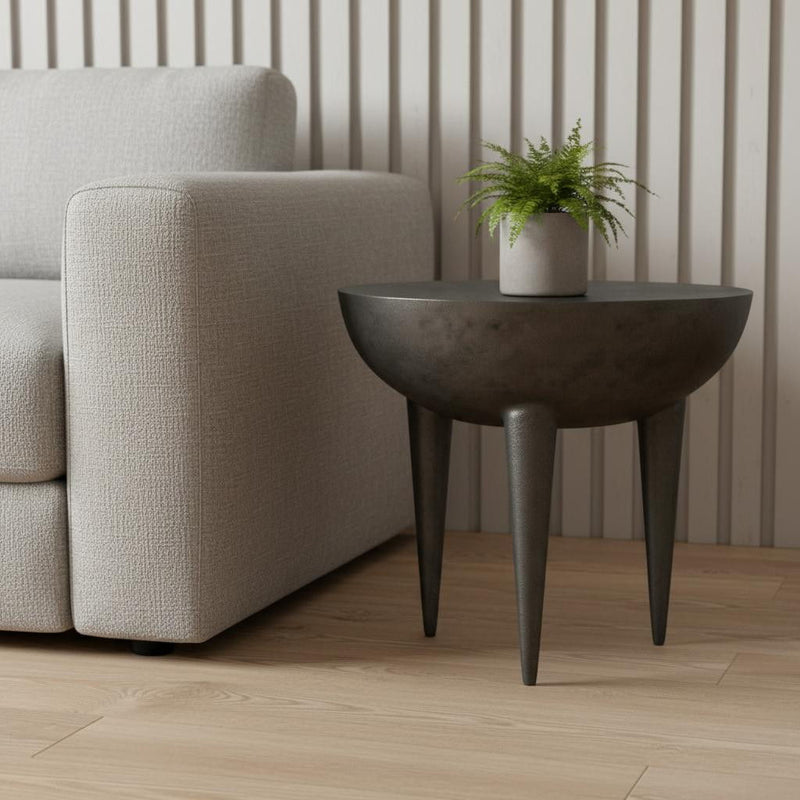 18" Aluminum Round End Table - Graphite