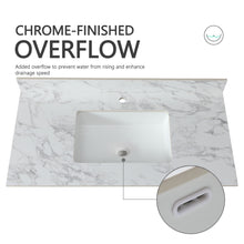 Load image into Gallery viewer, Elegant Bathroom Vanity Top With Rectangular Ceramic Sink And Backsplash
