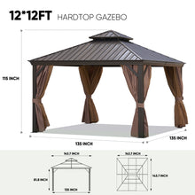 Load image into Gallery viewer, 12*12FT patic gazebo,alu gazebo with steel canopy,Outdoor Permanent Hardtop Gazebo Canopy for Patio, Garden, Backyard
