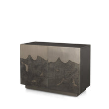 Load image into Gallery viewer, 30" Distressed Metal Texture Door Accent Cabinet With Two Doors - Gray
