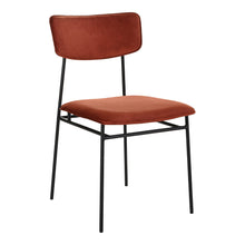 Load image into Gallery viewer, Upholstered Fabric Open Back Dining Side Chairs (Set of 2) - Amber / Black
