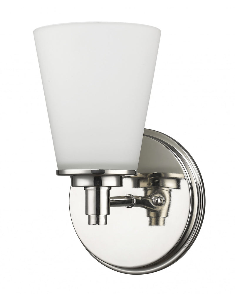 Wall Light With Frosted Glass Shade - Silver