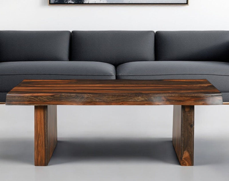 Solid Wood Coffee Table - Dark Brown