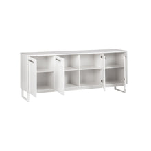 Load image into Gallery viewer, 75" Wood Console Accent Cabinet With Four Doors - White
