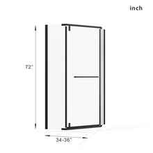 Load image into Gallery viewer, Neo Angle - Frameless Shower Door With White Acrylic Shower Base Combo - Matte Black
