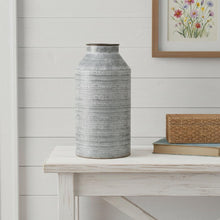 Load image into Gallery viewer, Galvanized Geometric Patterned Jug Vase (635605) - Gray
