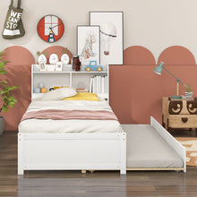 Load image into Gallery viewer, Twin Bed With Trundle, Bookcase
