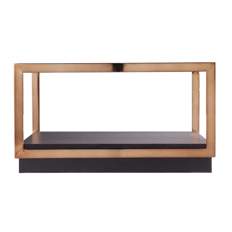 Glass Solid Manufactured Wood Square Coffee Table - Champagne