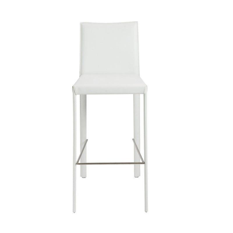 Steel Low Back Bar Height Bar Chairs (Set of 2) - White