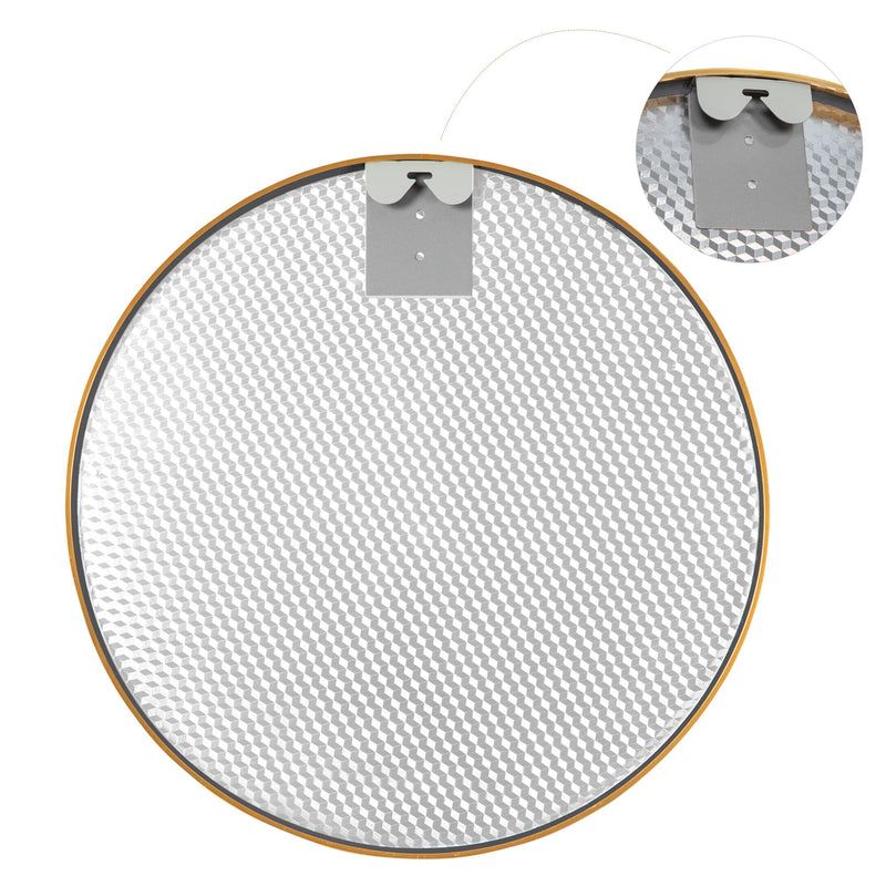 31" Metal Round Framed Accent Mirror - Gold