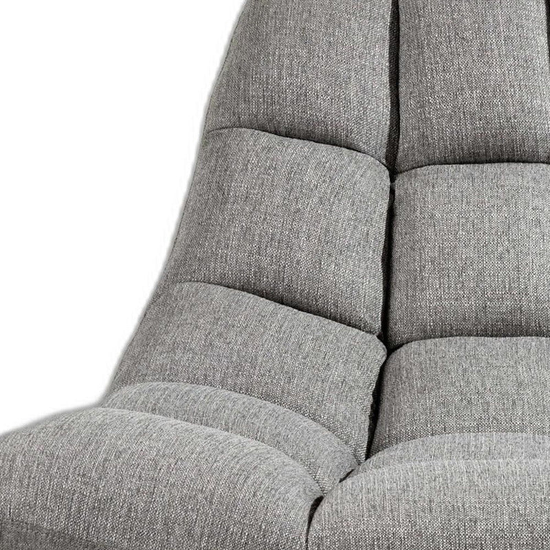 Linen Tufted Butterfly Chair - Gray And Silver