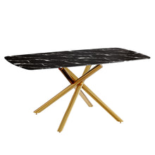 Load image into Gallery viewer, Luxurious Marble Patterned Dining Table With Metal Fork Legs

