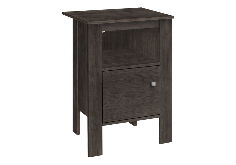 Nightstand With Cabinet Storage - Brown