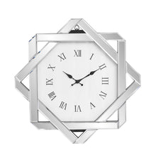 Load image into Gallery viewer, Mirrored Silent Analog Geometric Wall Clock (635634) - Silver
