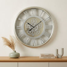 Load image into Gallery viewer, Circle Analog Exposed Gear Wall Clock - Silver
