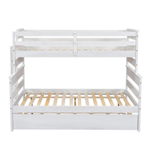 Load image into Gallery viewer, Wood Twin over Full Bunk Bed with Twin Size Trundle, White
