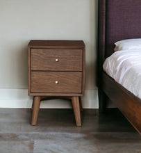Load image into Gallery viewer, Two Drawer Wood Nightstand - Brown
