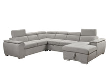 Load image into Gallery viewer, 125&quot; Modern U Shaped 7-seat Sectional Sofa Couch with Adjustable Headrest, Sofa Bed with Storage Chaise-Pull Out Couch Bed for Living Room ,Beige
