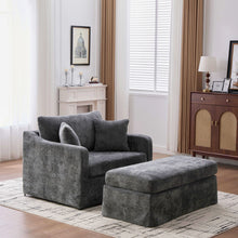 Load image into Gallery viewer, Accent Chair With Ottoman, Includes 2 Bolster Pillows
