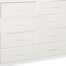 Load image into Gallery viewer, Wood Eight Drawer Dresser - White
