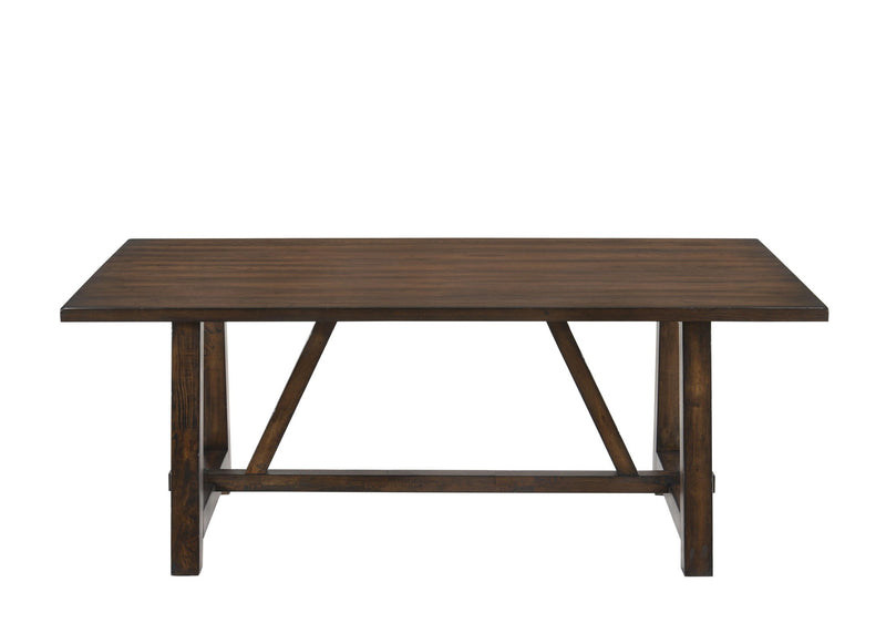 72" Wood Trestle Base Dining Table - Oak