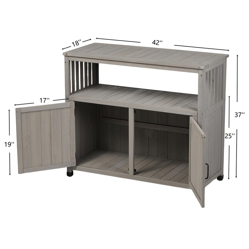 Patio Bar Table Set With Storage