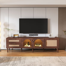 Load image into Gallery viewer, TV Stand With 3 Cabinets &amp; 2 Drawers, LED Light Media Console For TVs Up To 80" - Dark Brown
