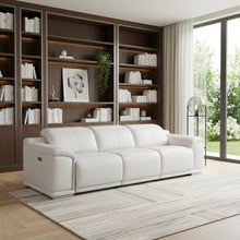 Load image into Gallery viewer, 108" Leather Reclining USB Sofa - White
