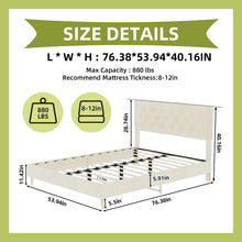 Load image into Gallery viewer, Upholstered Bed With Tufted Headboard
