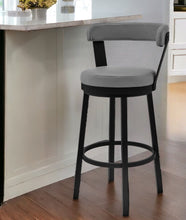 Load image into Gallery viewer, 26" Iron Swivel Counter Height Bar Chair - Gray And Black
